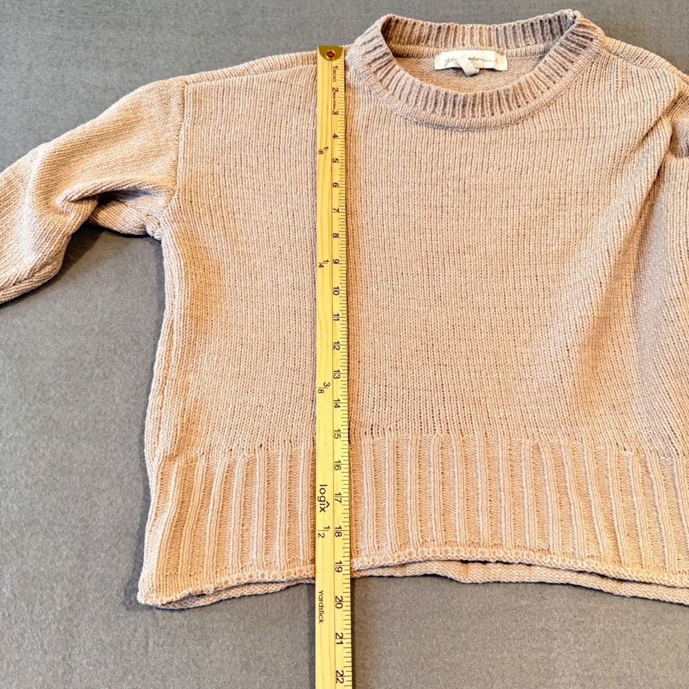 Generation K Women Beige Knit Crew Neck Long Sleeve Pullover Sweater Size M - Picture 11 of 14